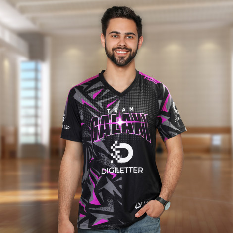 Custom Mens Sports V-Neck T- Shirt - Image 4