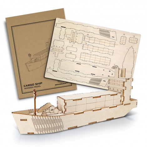BRANDCRAFT Cargo Ship Wooden Model